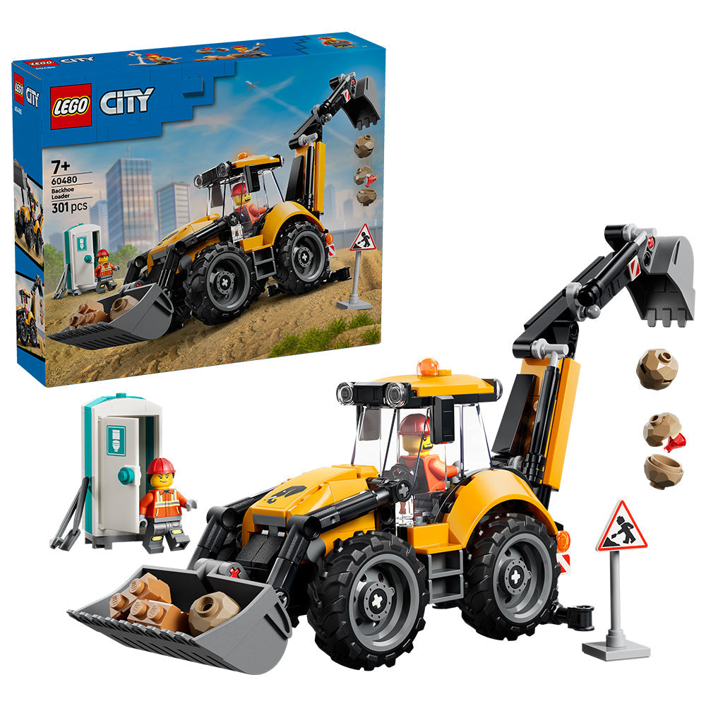 LEGO® City Yellow Backhoe Loader - Construction Toy 60480