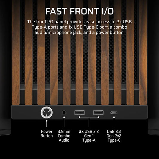 FRAME 4000D RS WOOD Modular High Airflow Mid-Tower PC Case; 4x  RS Fans; Black & Walnut.