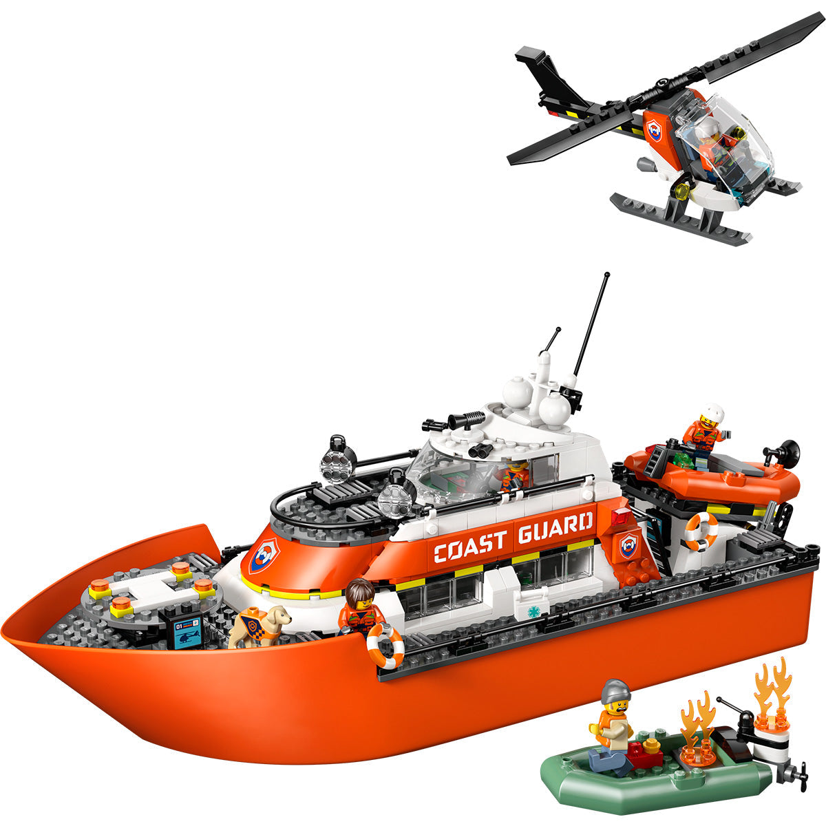 LEGO® City Coast Guard Rescue Boat & Helicopter Playset 60504