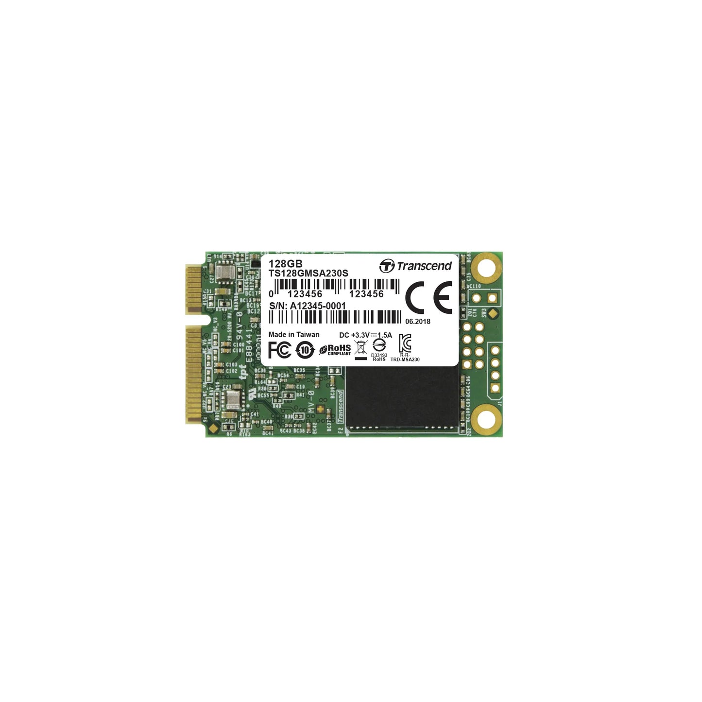 TRANSCEND 128GB MSA230S MSATA SSD - 3D NAND