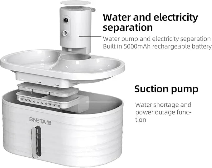 BNETA Pet Automated Battery Water Fountain W4 - 3 modes Guards On Duty Security