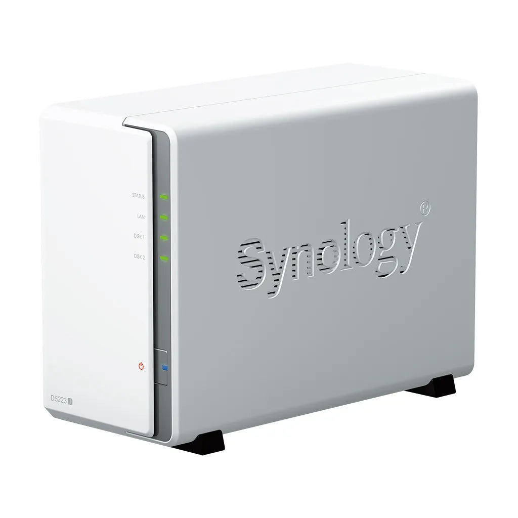DiskStation 2 Bay NAS; 4-core 1.7 GHz;  1 GB DDR4 non-ECC