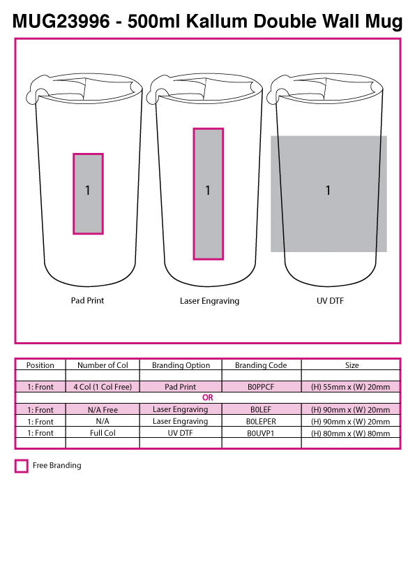 500ml Kallum Double Wall Mug