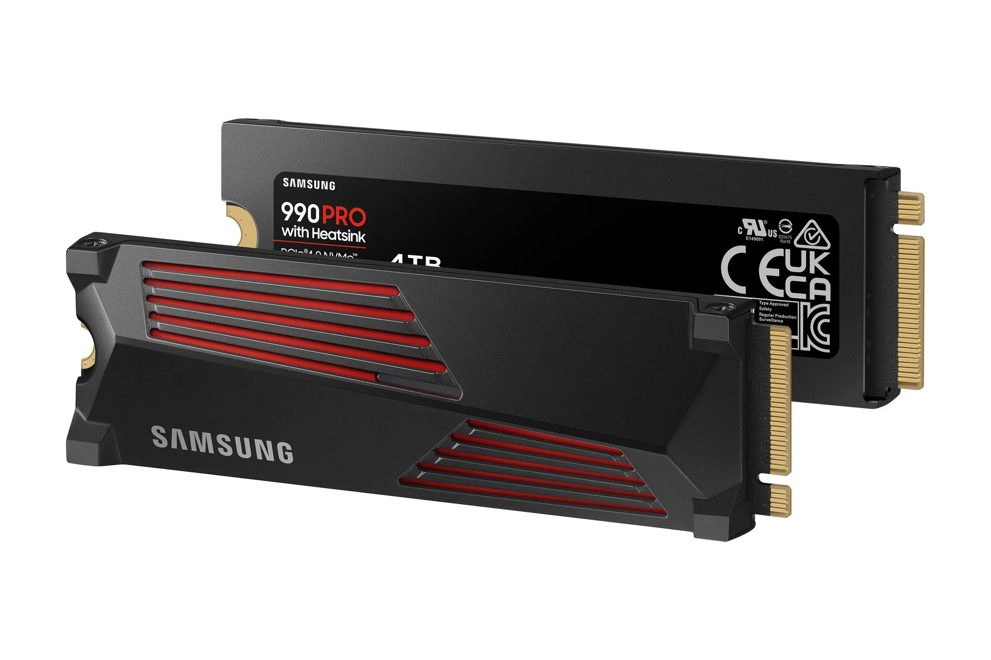 SAMSUNG 990 PRO 4 TB NVME SSD W/HEATSINK - READ SPEED UP TO 7450 MB/S, WRITE SPEED TO UP 6900 MB/S, RANDOM READ UP TO 1400000 IOPS, RANDOM WRITE UP TO 1550000 IOPS, PCIE 4.0 X4, NVME 2.0, V-NAND 3BIT MLC; IN-HOUSE CONTROLLER, 2GB LOW POWER DDR4, 2400TBW 5 - Guards On Duty Shop & Security Guards