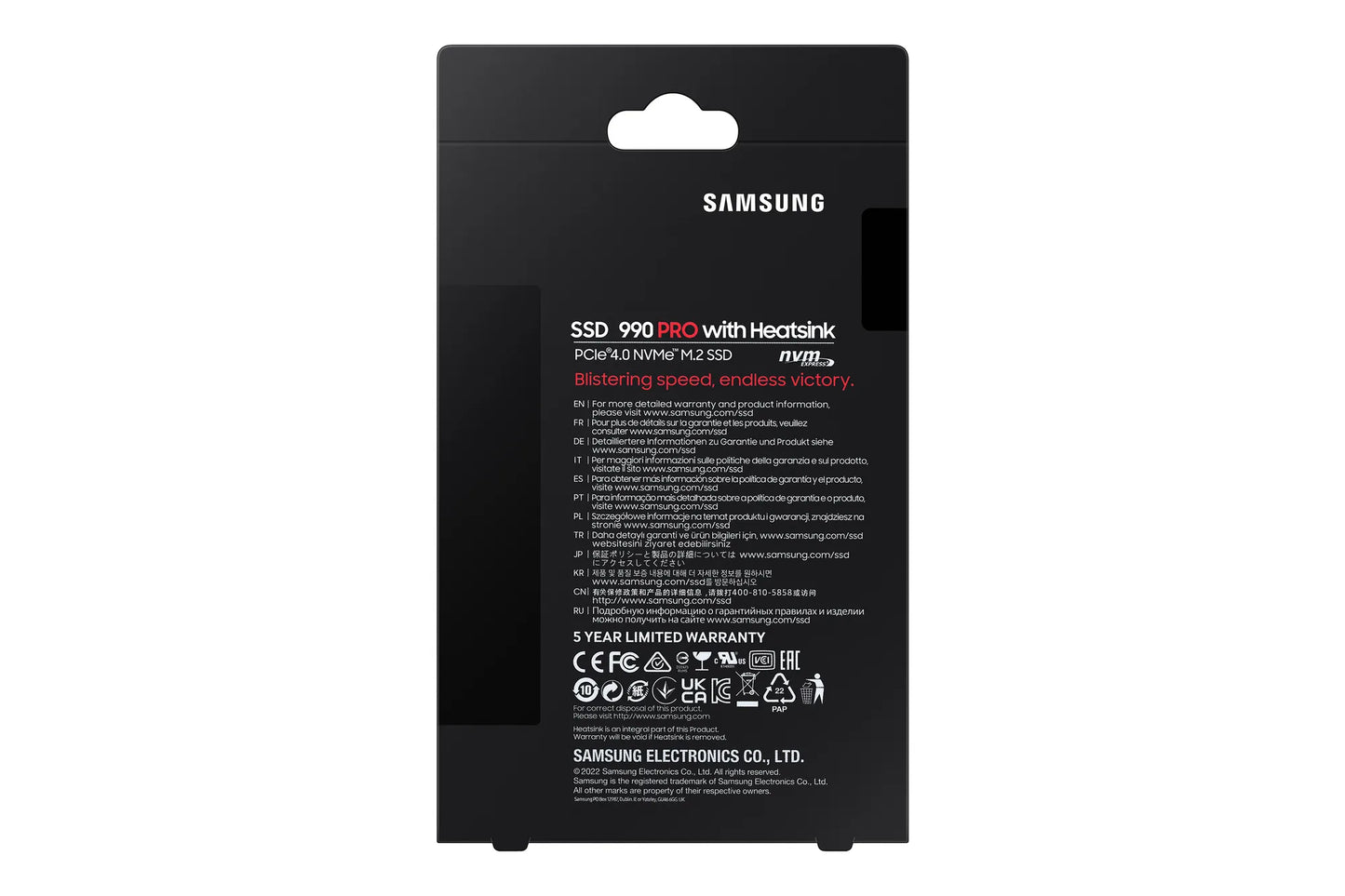 SAMSUNG 990 PRO 4 TB NVME SSD W/HEATSINK - READ SPEED UP TO 7450 MB/S, WRITE SPEED TO UP 6900 MB/S, RANDOM READ UP TO 1400000 IOPS, RANDOM WRITE UP TO 1550000 IOPS, PCIE 4.0 X4, NVME 2.0, V-NAND 3BIT MLC; IN-HOUSE CONTROLLER, 2GB LOW POWER DDR4, 2400TBW 5 - Guards On Duty Shop & Security Guards