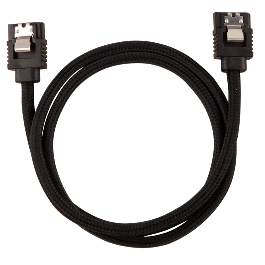 Corsair Premium Sleeved SATA Data Cable Set with Straight Connectors; Black; 60cm