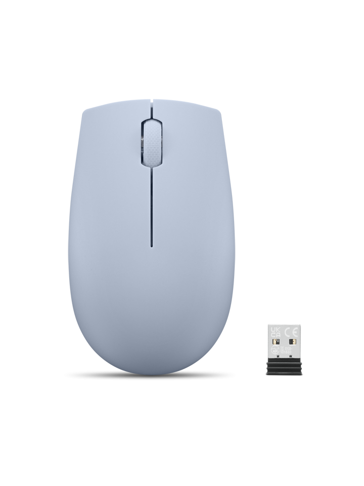 Lenovo 300 Wireless Compact Mouse (Frost Blue) with battery