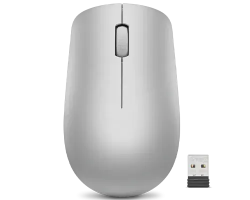 Lenovo 530 Wireless Mouse (Platinum Grey) with battery