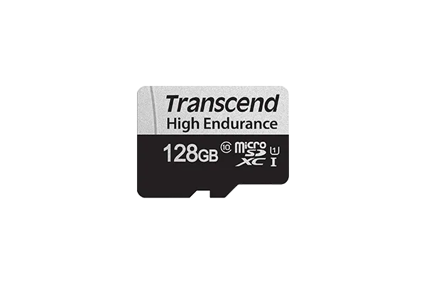 TRANSCEND 350V 128GB HIGH ENDURANCE MICRO SD UHS-I U1 CLASS10 - READ 100 MB/S - WRITE 45MB/S - WITH SD ADPTOR