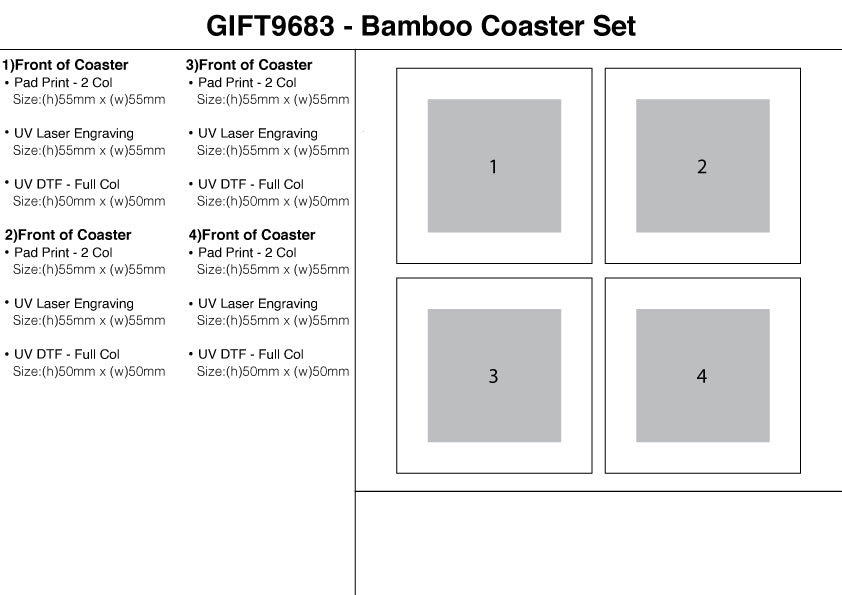 Bamboo Coaster Set