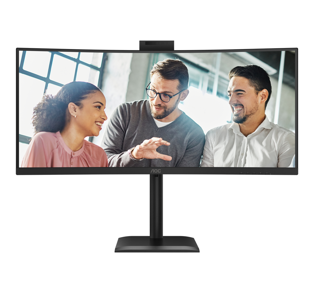 AOC CU34E4CW Curved Monitor:34''W WQHD|VA;KVM|120Hz|HDR10; SPK;HAS|1H1DP2USB-C(90W)|OTA/OTG; WebCam|3YR Warranty.