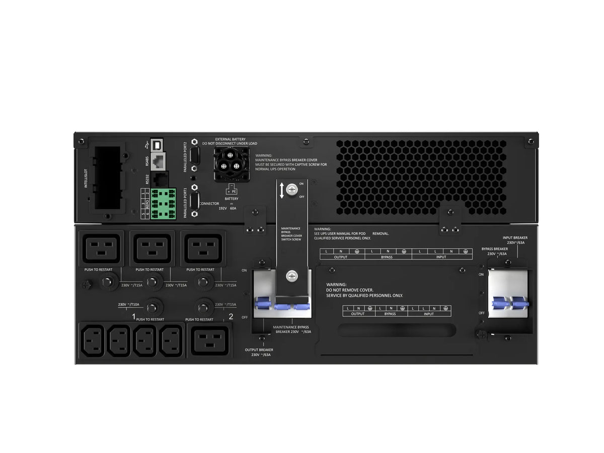 VERTIV LIEBERT GXT5 1PH UPS 10KVA INPUT PLUG - HARDWIRED 5U OUTPUT – 230V HARDWIRED OUTPUT SOCKET GROUPS (4)C13 & (4)C19 - Guards On Duty Shop & Security Guards