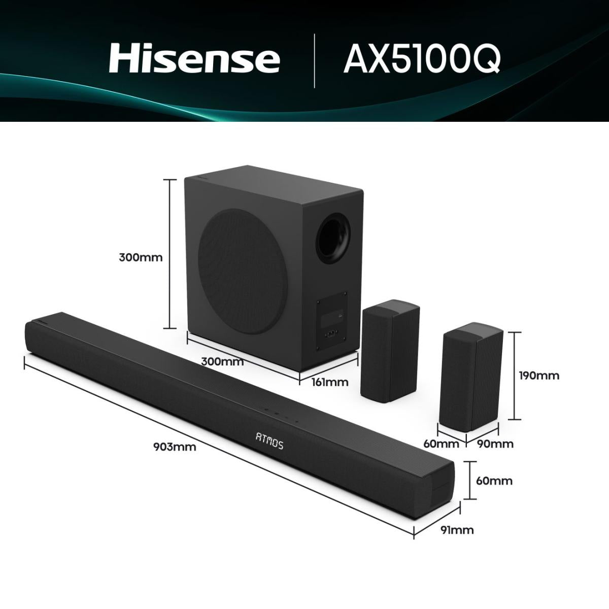 Hisense AX5100Q Soundbar 5.1 Channel Soundbar