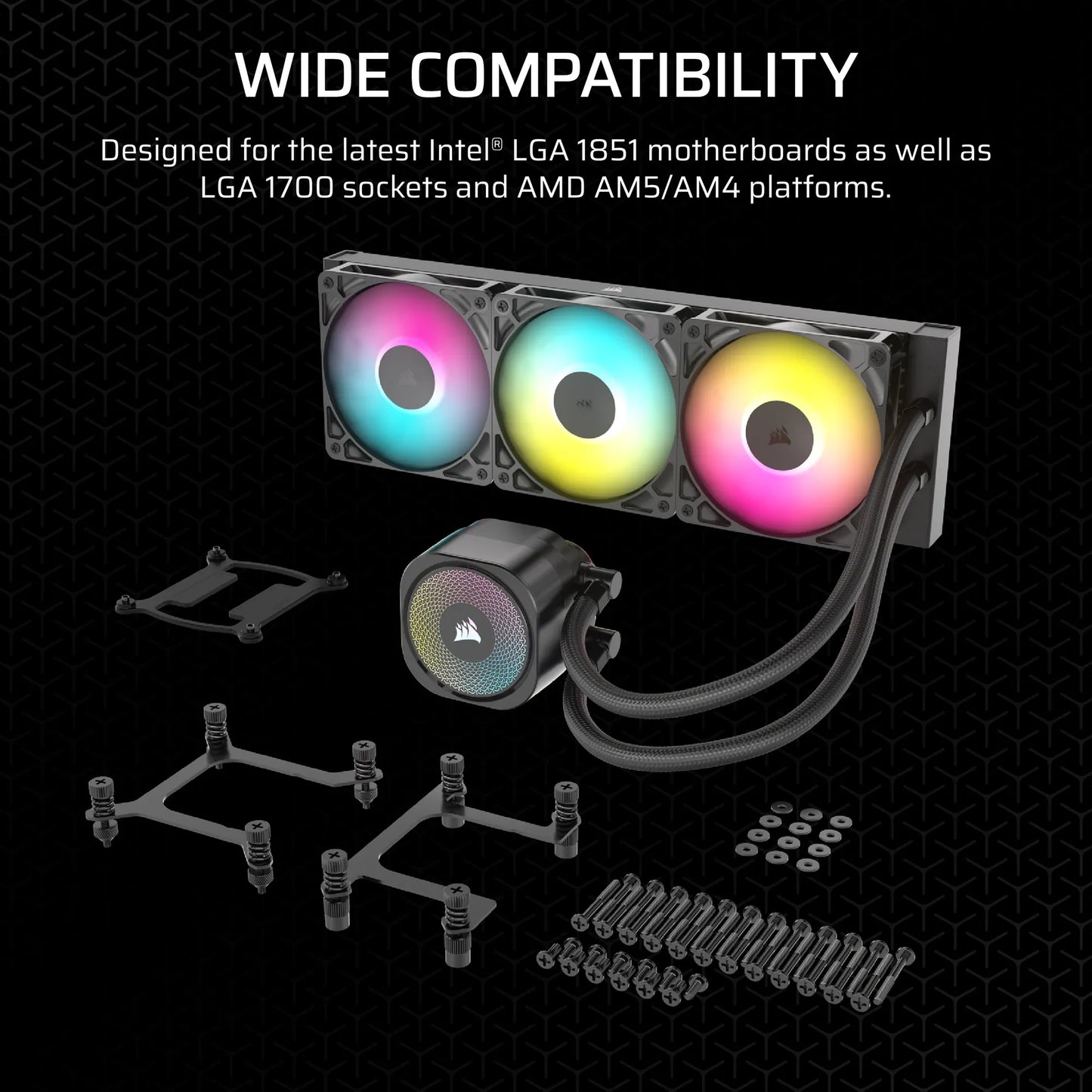 Corsair NAUTILUS 360 ARGB; 360mm Radiator; Liquid CPU Cooler; Intel® LGA 1851/1700; AMD® AM5/AM4