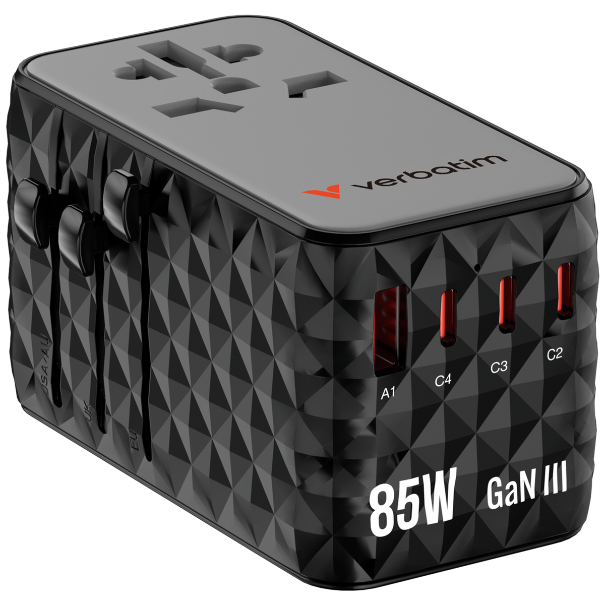 VERBATIM Charge ´n´ Travel Adapter Diamond 85W Retractable Cable CNT-02