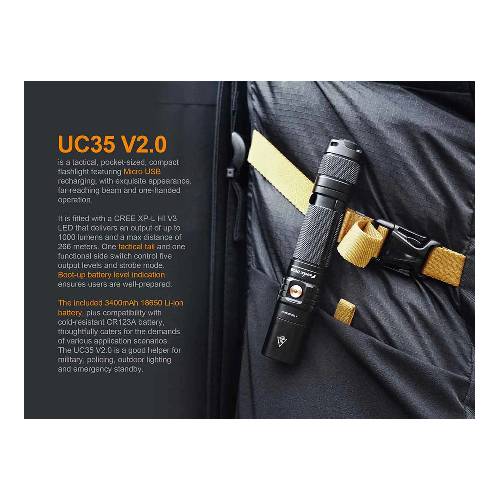 Fenix UC35 V2.0 USB Rechargeable Flashlight