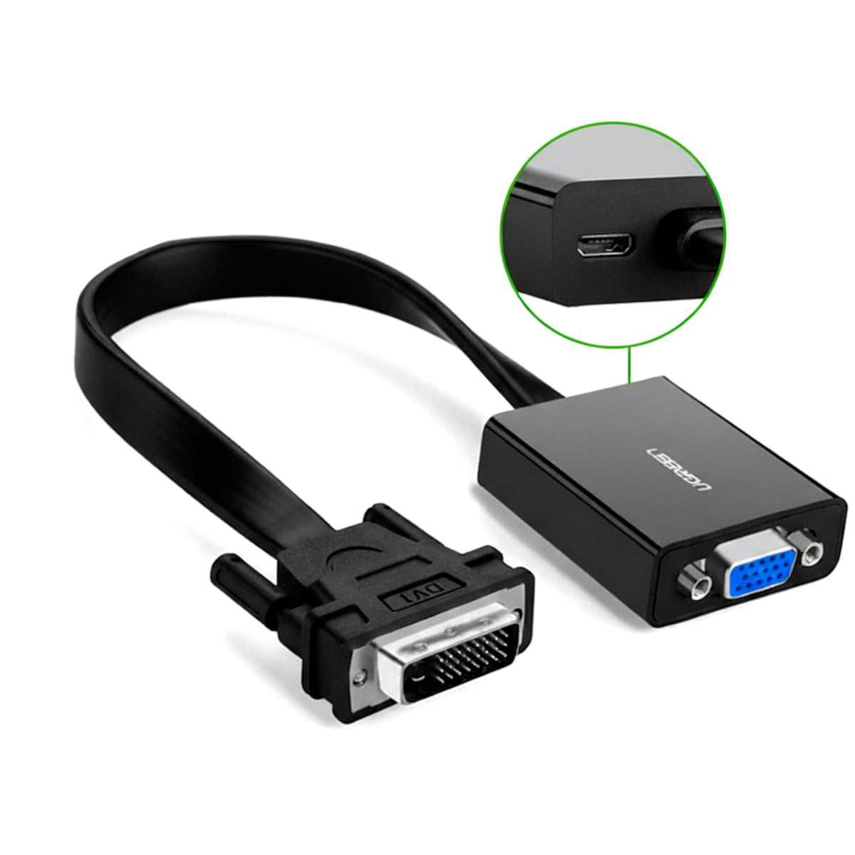 UGREEN DVI-D 24+1 to VGA Active Video Adapter (Male to Female) – Black - Guards On Duty Shop & Security Guards