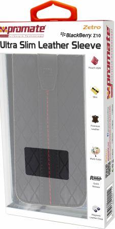 Promate Black Zetro Blackberry Z10 Ultra Slim Leather Sleeve