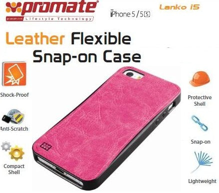 Promate Pink Lanko.I5 Hand Crafted Leather Case
