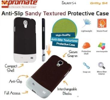 Promate Black Gritty.S4 Antislip Protective Case