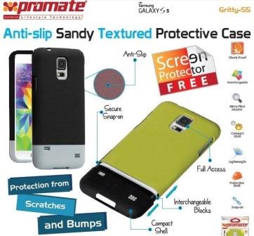Promate Black  Gritty S5 Anti-Slip Sandy