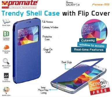 Promate Fenes S5 Bookcover With Window Colour:Blue