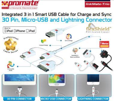 Promate Linkmate-Trio Integrated 3 In