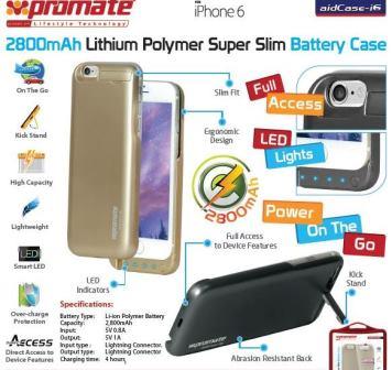 Promate Aidcase-I6 2800Mah Lithium Polymer
