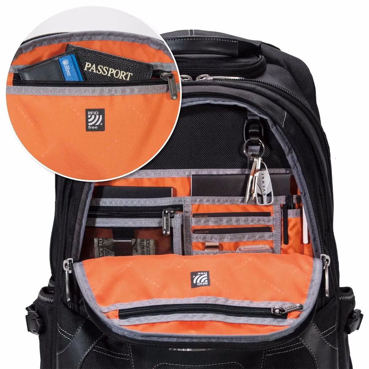 EVERKI CONCEPT BACKPACK | Fits up to 17.3 inch laptops | Travel friendly | Opens 180 | Hard-shell quick-access sunglasses case