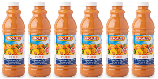 6 x MAGALIES 1 liter Peach 48% Concentrate (Sold 6x 1L Per Case) - Magalies Nectar Juice