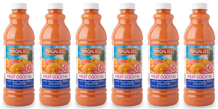 6 x MAGALIES 1 liter Fruit Cocktail 40% Concentrate (Sold 6x 1L Per Case) Magalies Nectar Juice