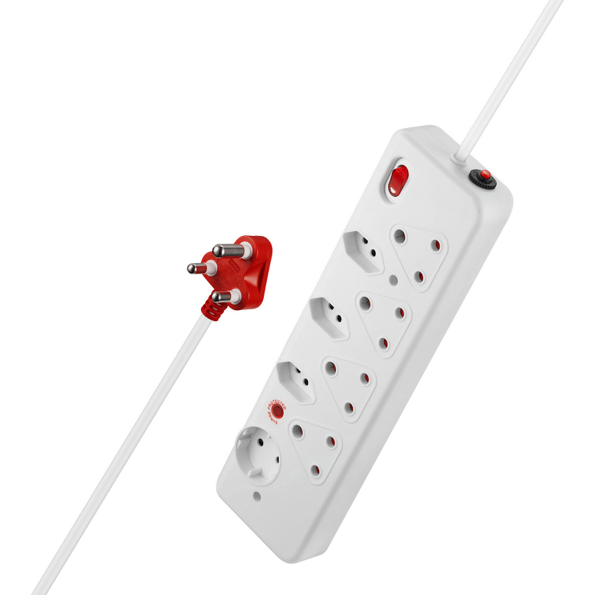 Nexon 8 Way  Medium Surge Multiplug 0.5M - White
