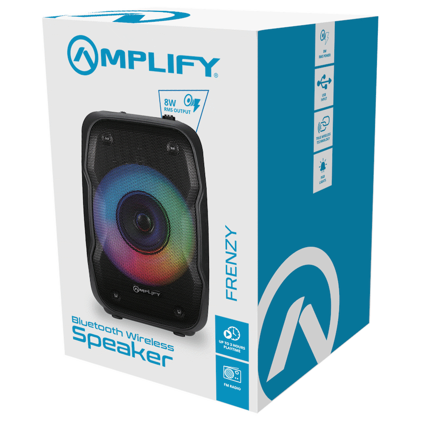 Amplify Frenzy Series Bluetooth Speaker - Black - Guards On Duty Shop & Security Guards