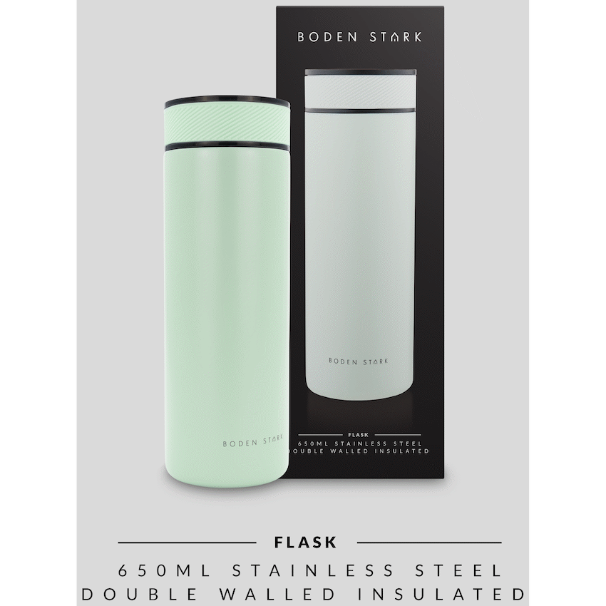 Boden Stark 650ml Travel Flask - Green - Guards On Duty Shop & Security Guards