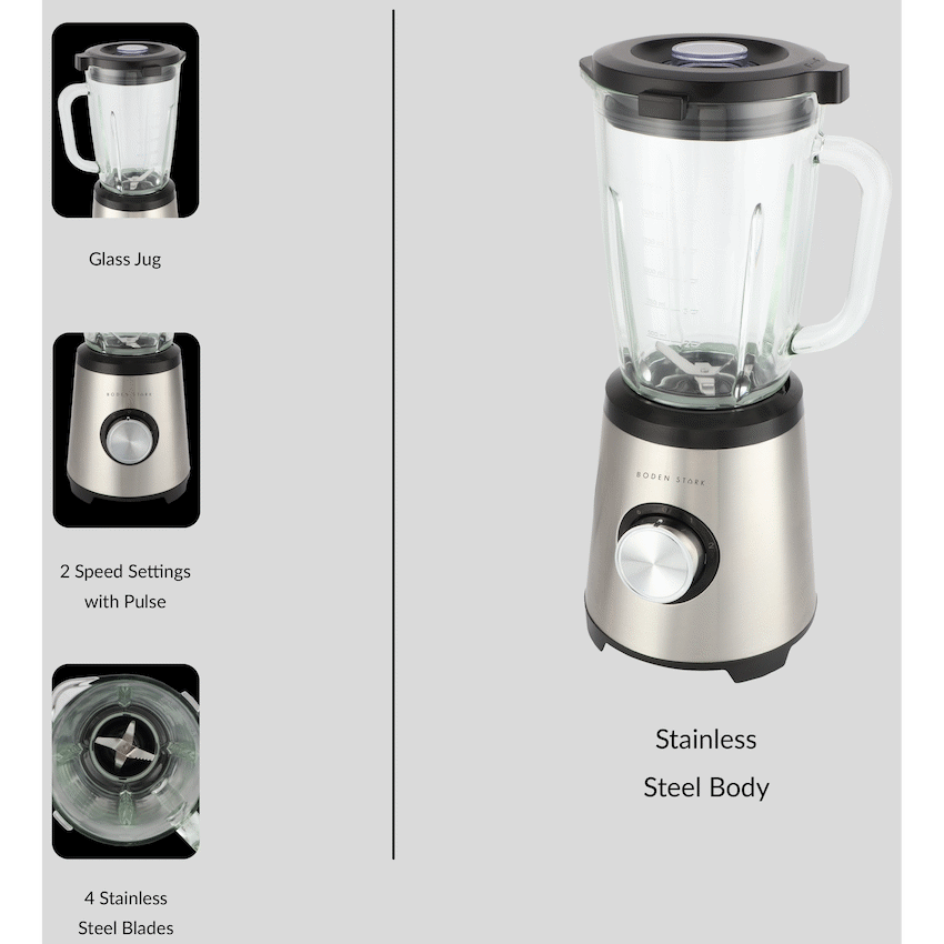 Boden Stark 1000w Glass Jug Blender - Guards On Duty Shop & Security Guards