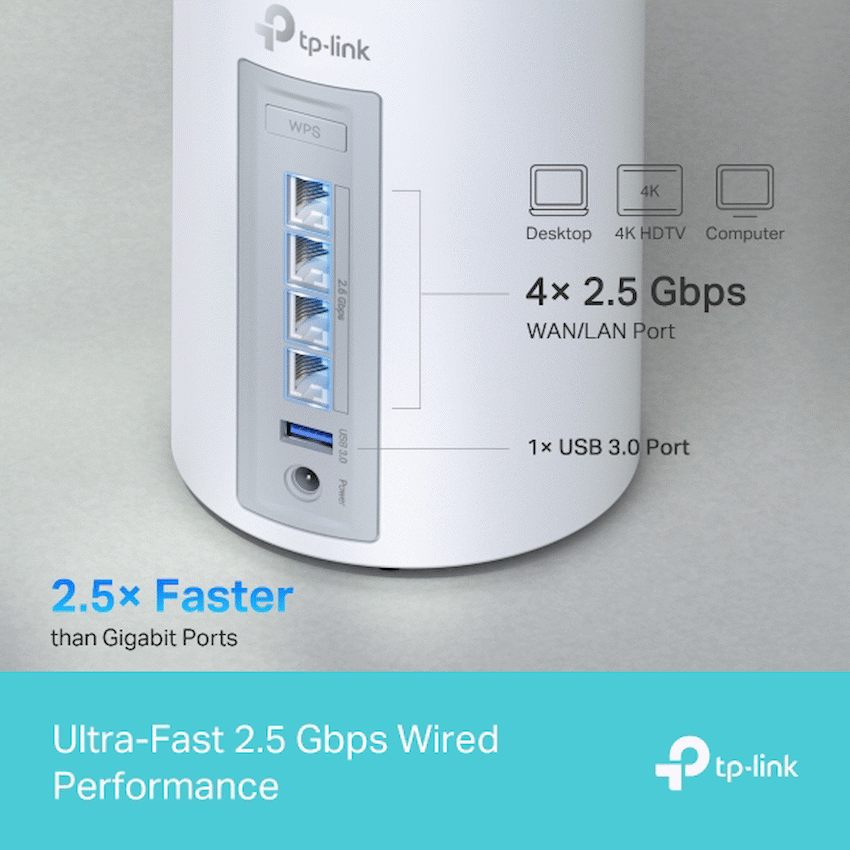 Deco BE65 (2-Pack) BE9300 Whole Home Mesh Wi-Fi 7 System