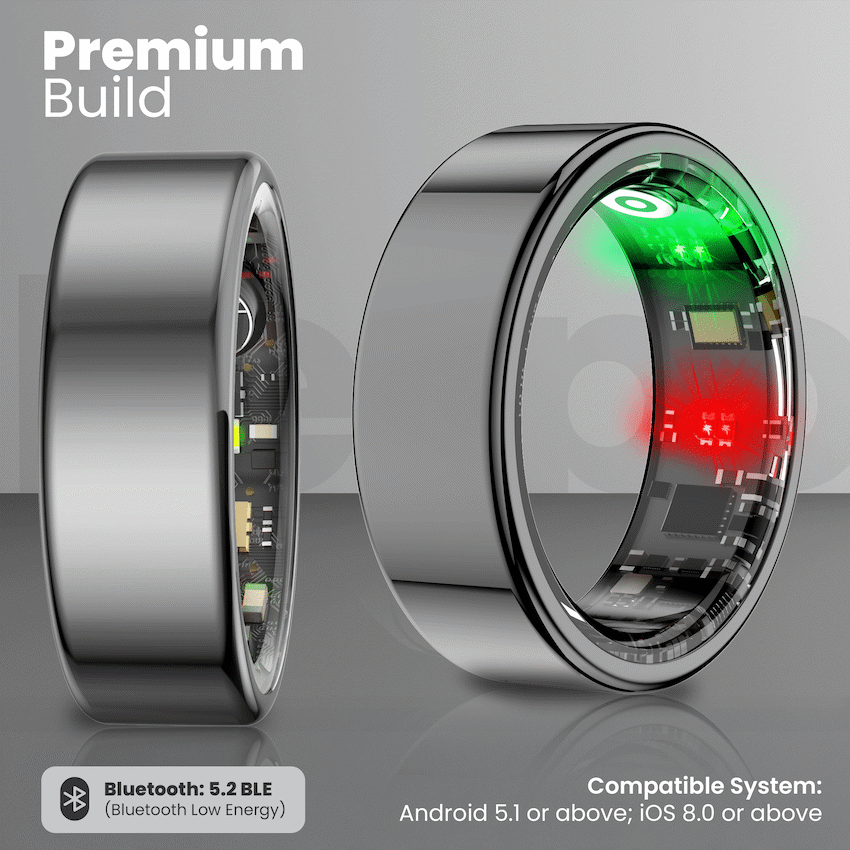 Volkano Ring Series Smart Ring with Charging Case - 20mm
