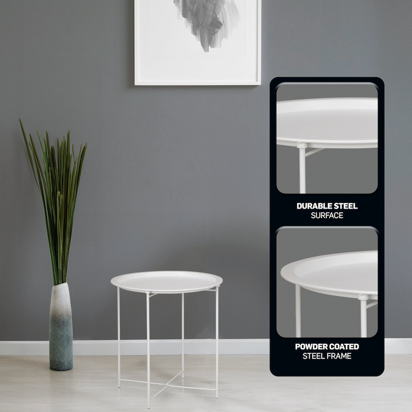 Everfurn Nala Side Table - White - Guards On Duty Shop & Security Guards