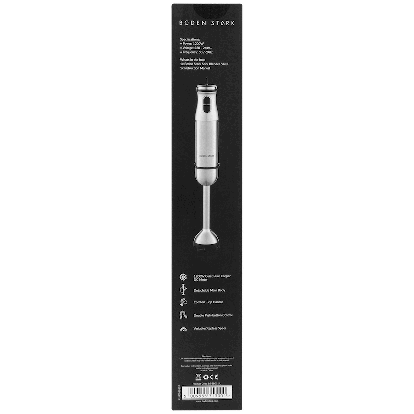Boden Stark Stick Blender Silver - Guards On Duty Shop & Security Guards
