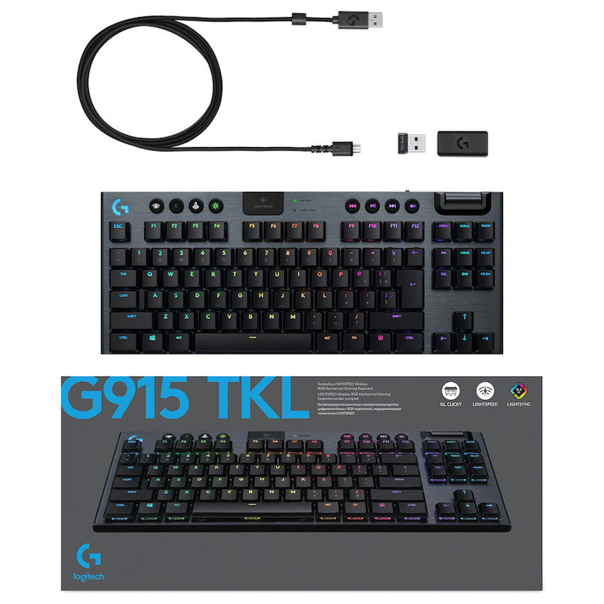 Logitech(R) G915 TKL LIGHTSPEED Wireless RGB Mechanical Gaming Keyboard - GL Tactile - Carbon - Guards On Duty Shop & Security Guards