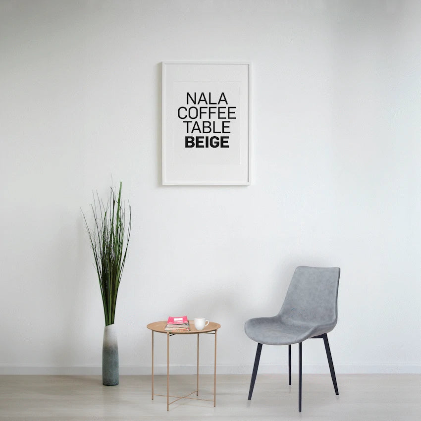Everfurn Nala Side Table Beige, Painted MDF, Steel Frame, 2 Pack