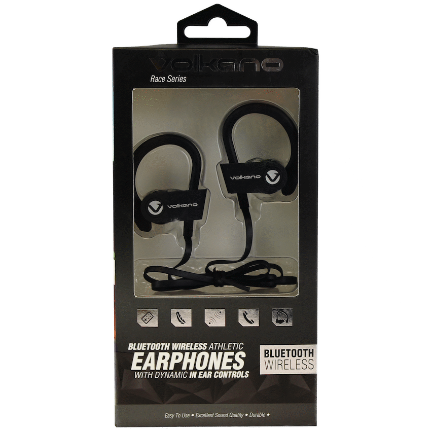Volkano Race Series Bluetooth Sport Earhook Earphones - Black
