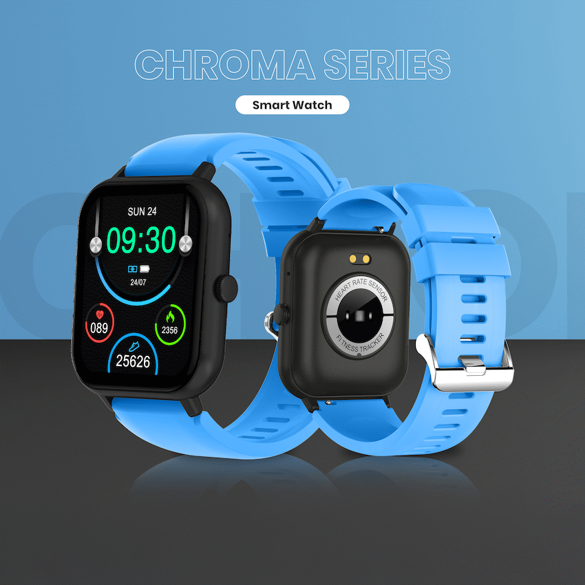 Volkano Chroma Series Smartwatch with Blue Strap