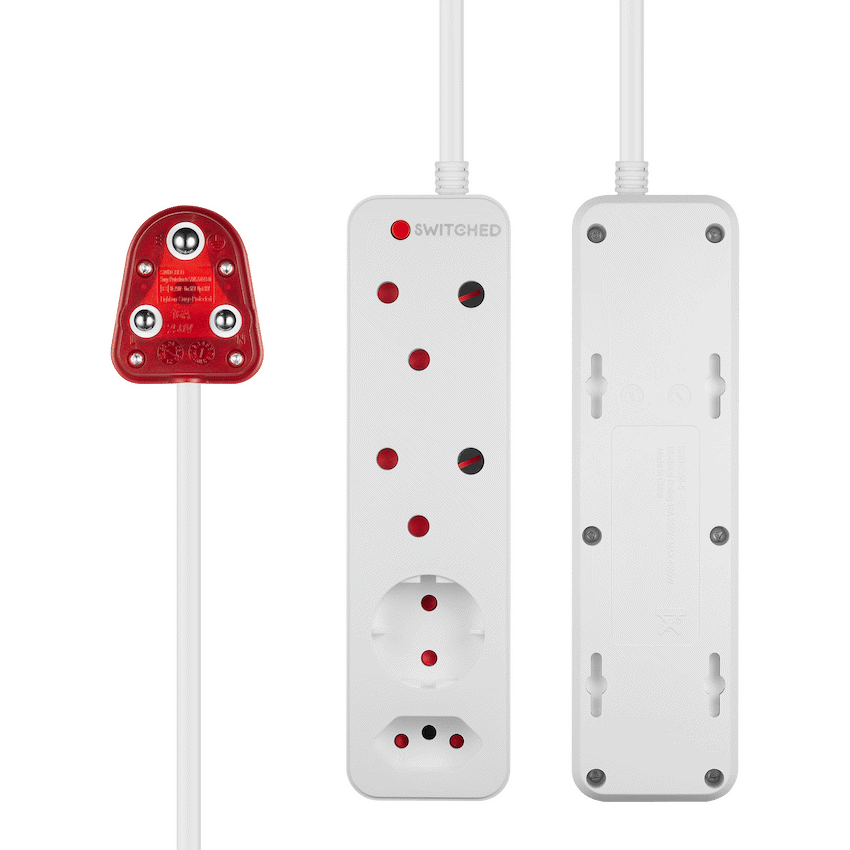 Switched High Surge 4-Way Multiplug 3m 1140J