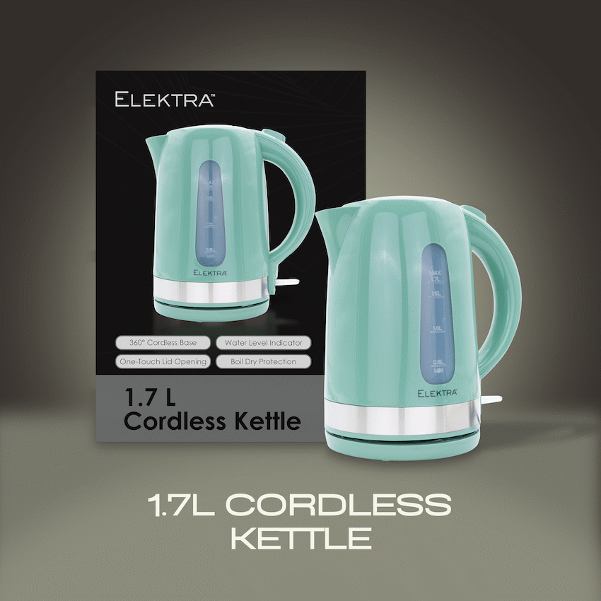 Elektra 2200w 1.7l Plastic Kettle - Green