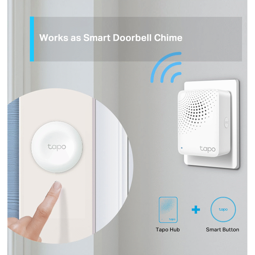 Tapo TP-Link Tapo H100 Smart Wi-Fi 868mhz Hub with Chime