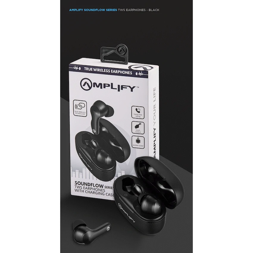 Amplify Soundflow Series TWS Earphones - Black - Guards On Duty Shop & Security Guards
