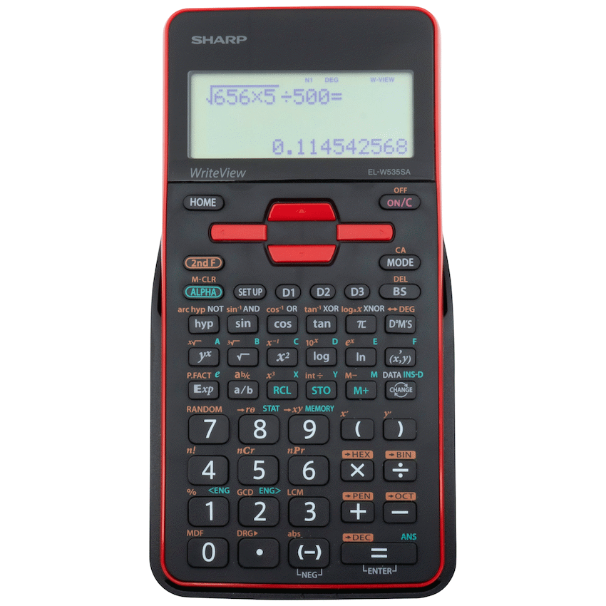 Sharp EL535 Scientific Calculator - 422 Functions- Red