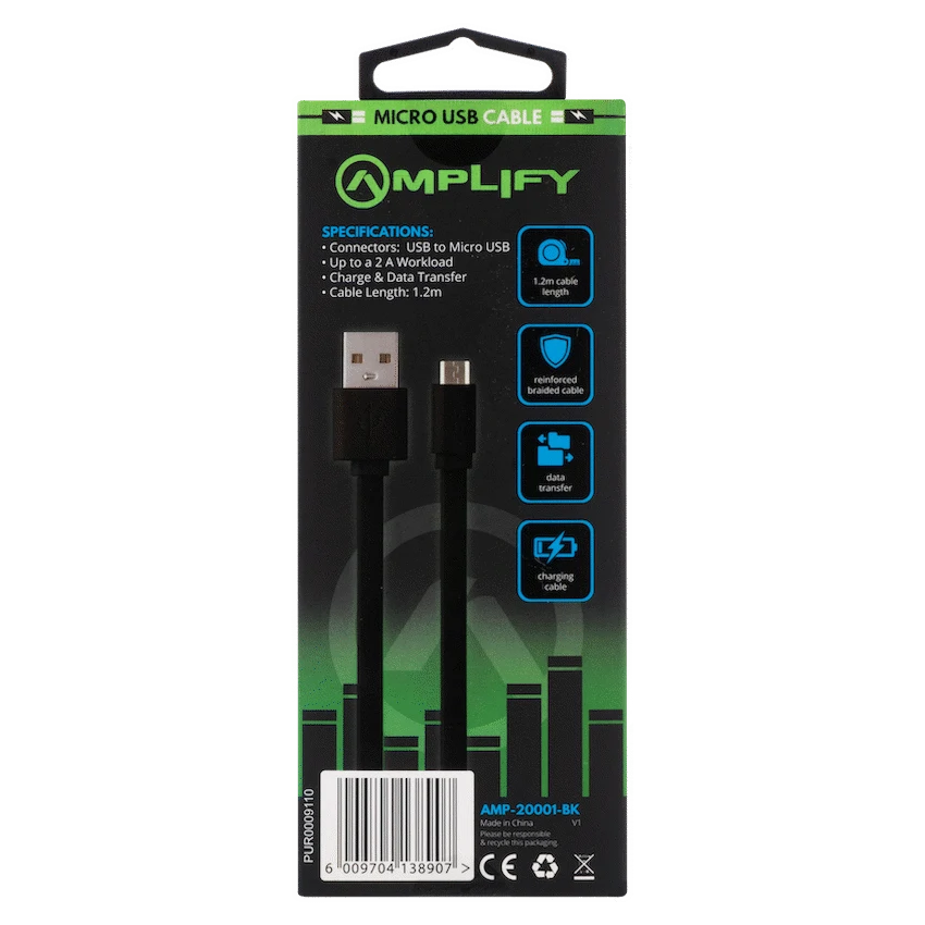 Amplify Charge Series Micro USB Charge Cable - Guards On Duty Shop & Security Guards