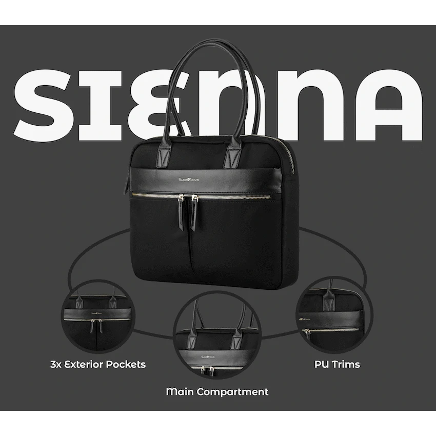 SupaNova Sienna  14.1' Ladies Laptop Bag - Black